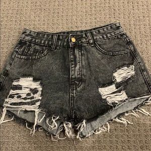 Black/Gray jean shorts